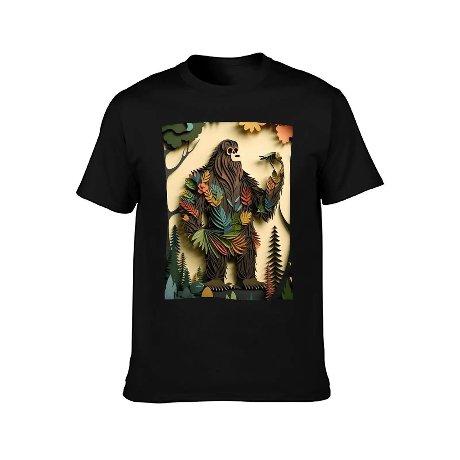 Paper Squatch T-Shirt anime vintage graphic tee quick-drying compression shirt men