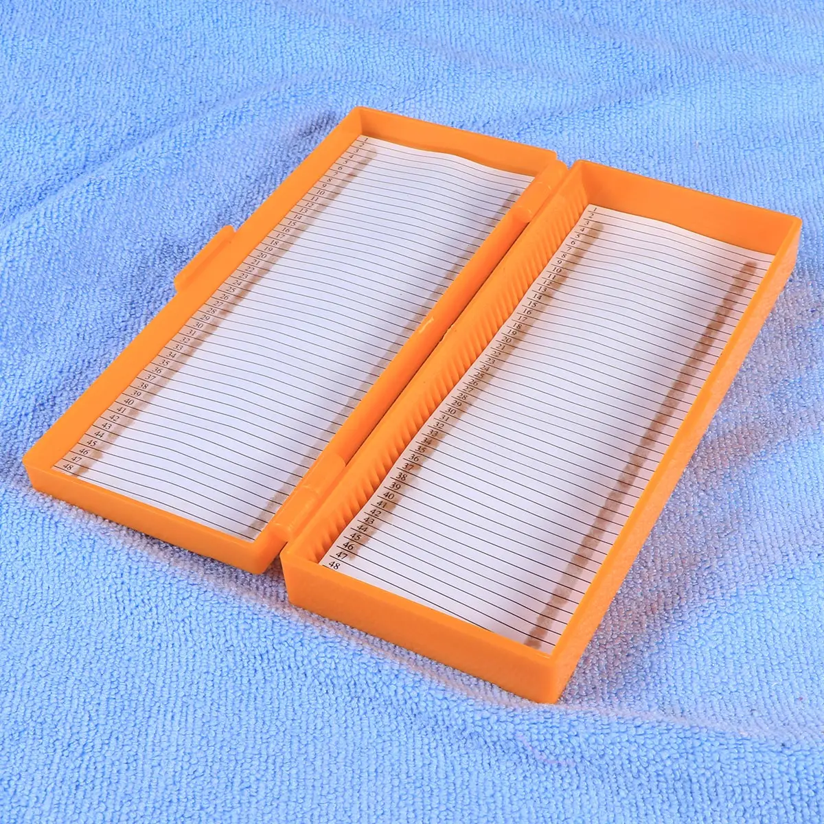 

Box Professional Storage Box For Microscope Slides Top-Hinged Lid Clasp Secure Hold Numbered Slots Contents Sheet Identify