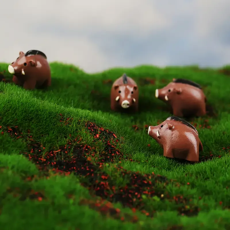 5/10 Pcs Miniature Wild Boar Figurines, Fairy Garden Plant Accessories, Micro Landscape DIY Craft Project Home Decorations - Image 4