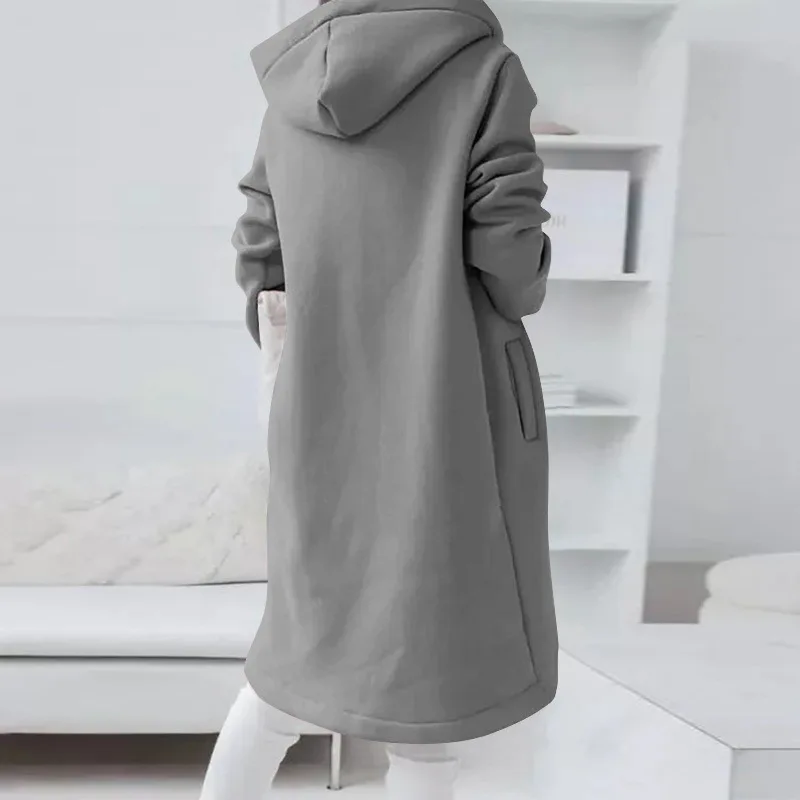 Hoodies women 2026 casual Autumn Winter New style street hoodie zipper Drawstring hood long fleece hoodie women's clothing