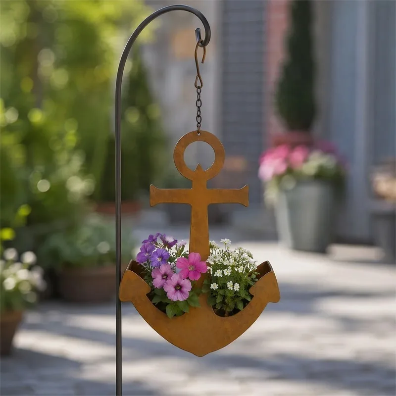 Nautical Metal Planter for Wall, Premium Retro Hangable Flower Pot, Precise Wear-Resistant Garden Container Shell