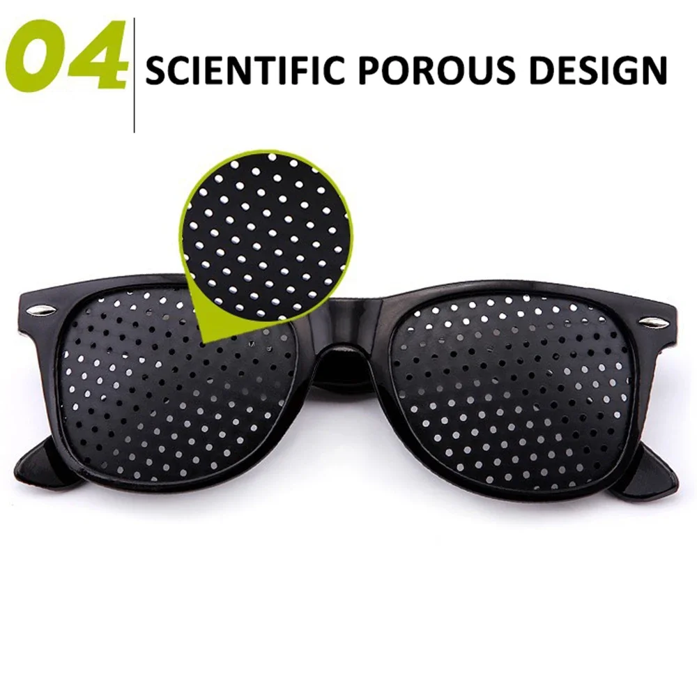 5ชิ้นแว่นตาดูแลดวงตา pelindung Mata ป้องกันสายตาสั้นและสายตาเอียงพร้อมรูแก้ไขการมองเห็นเมื่อยล้าแว่นตาหลุมสำหรับผู้ชาย