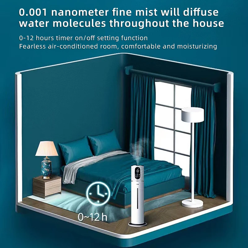 Humidifier for Bedroom Home 8L Large Capacity, Floor-standing, Large Fog Volume, Smart, Silent