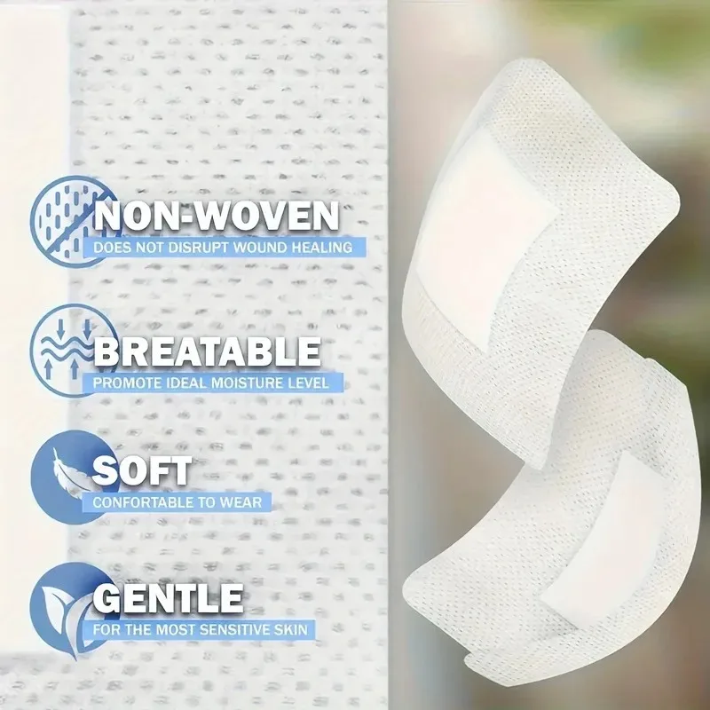 10/65pcs Hypoallergenic Non-woven Medical Adhesive Wound Dressing Band Aid Bandage Large Wound First Aid 6*7cm