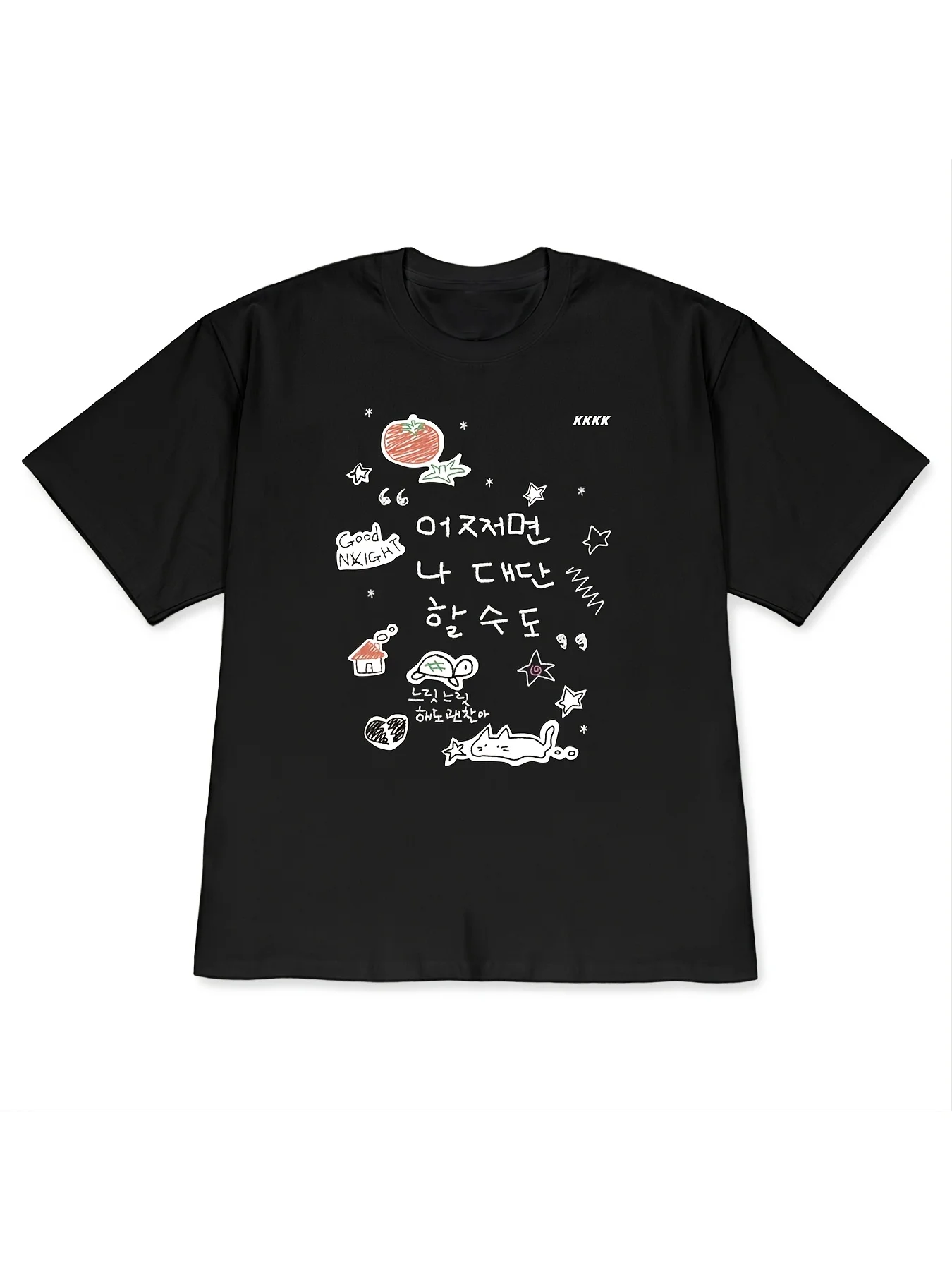 Korean Maybe I'm Great Graphic T Shirt Women Men Summer Short Sleeve Doodle Cat Kawaii Harajuku Casual Loose Fashion Tee Tops