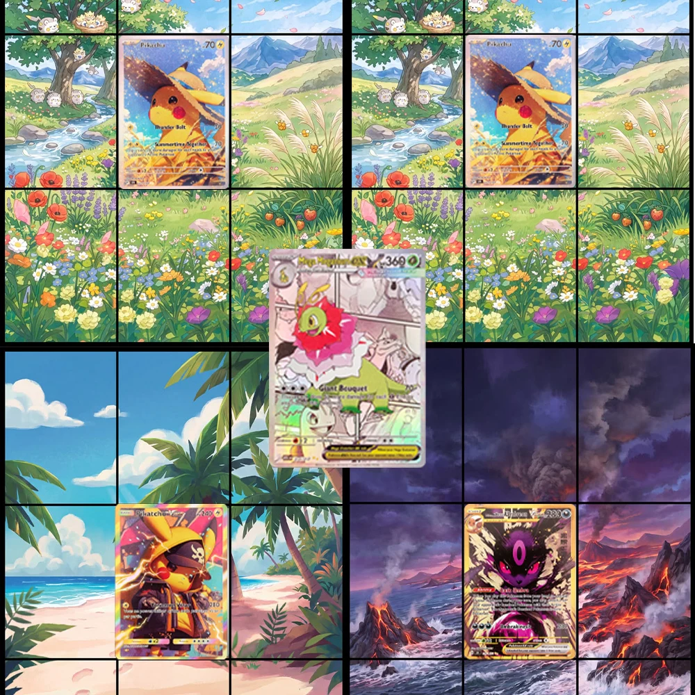 DIY TCG PKM Card Custom Fan Art Umbreon  VSTAR Straw Hat  Full Art Holo Flash Anime Game Collectible Cards Gift
