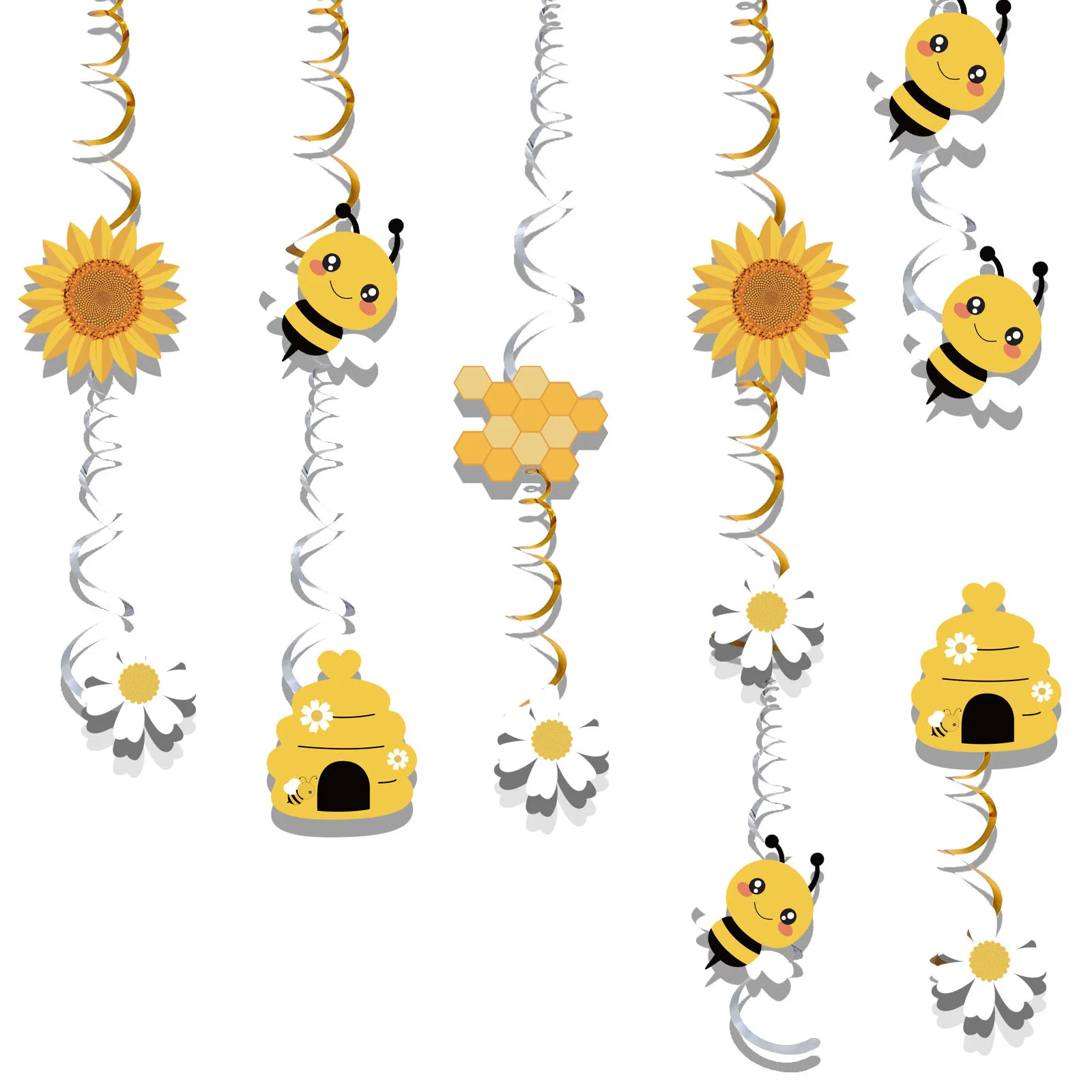 PVC Spiral Hanging Card SWEET BEE Bee Themed Party Sunflower Honey Birthday Scene Layout