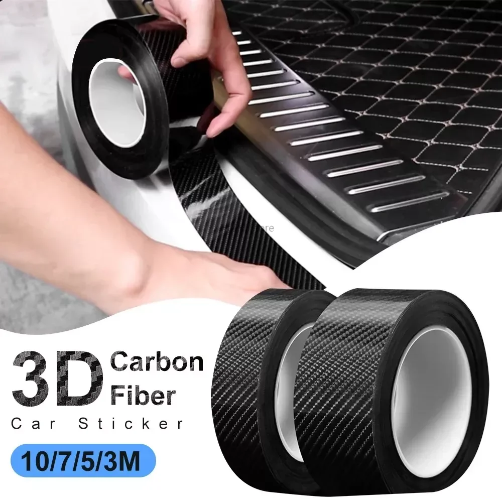 Anti-Scratch Carbon Fiber Car Protective Film Tape, Car Door Sill Side Mirror Adhesive Sealers for DIY Home Improvement &