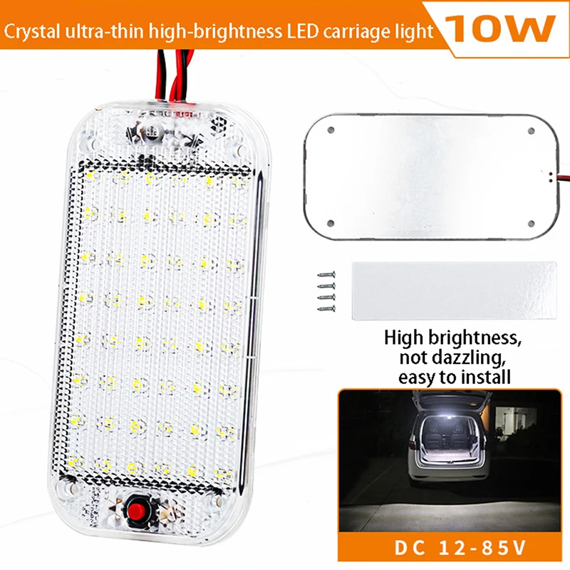 48 LED Panel Light Car Interior Reading Lamp High Brightness Cabin Lights for Van Truck RV Boat Camper Lights Strip 12V-24V