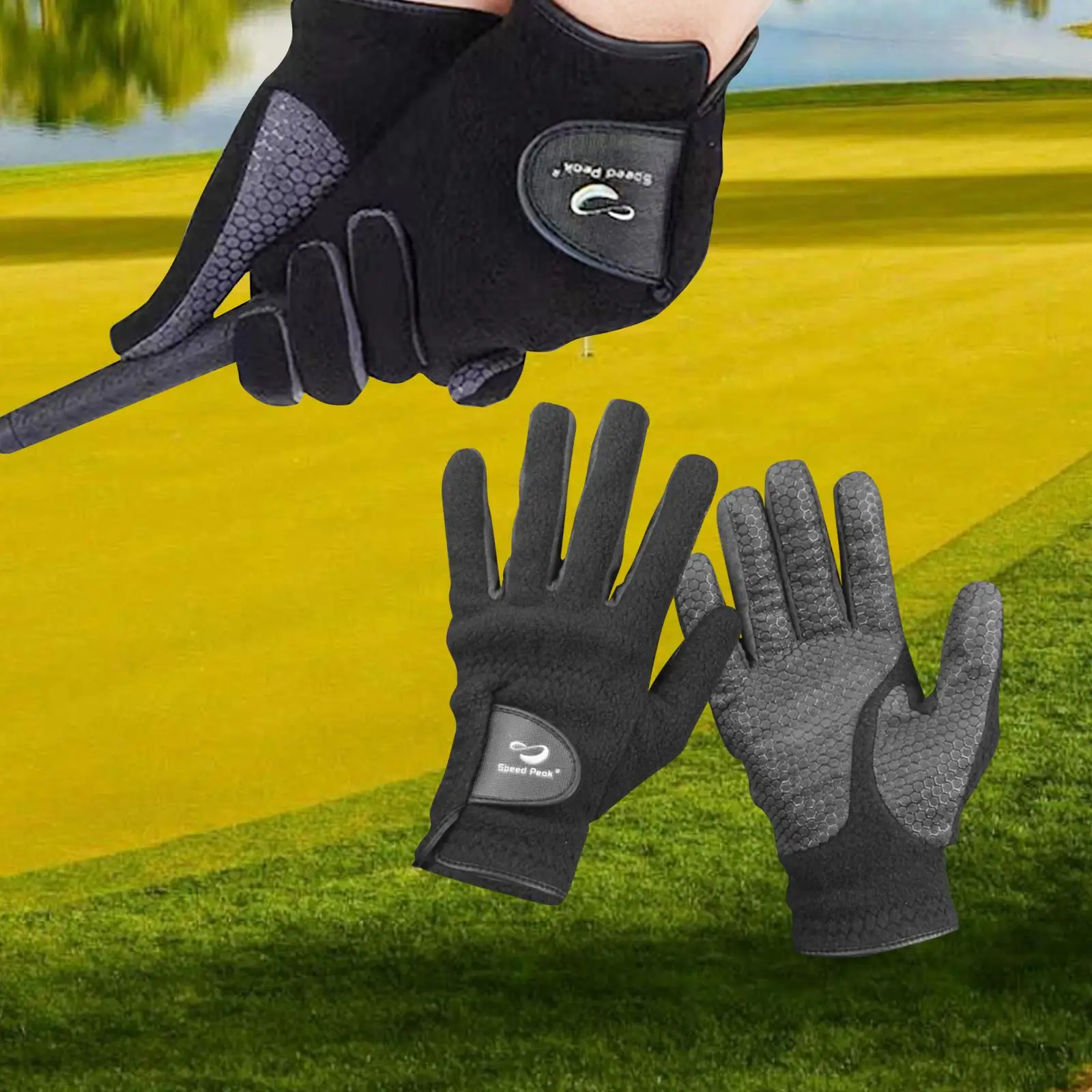 1 Pair Golf Gloves Warm Nonslip Adjustable Breathable Mitten Golf Training Aid for Running Outdoor Hiking Golf Swing Winter image 3