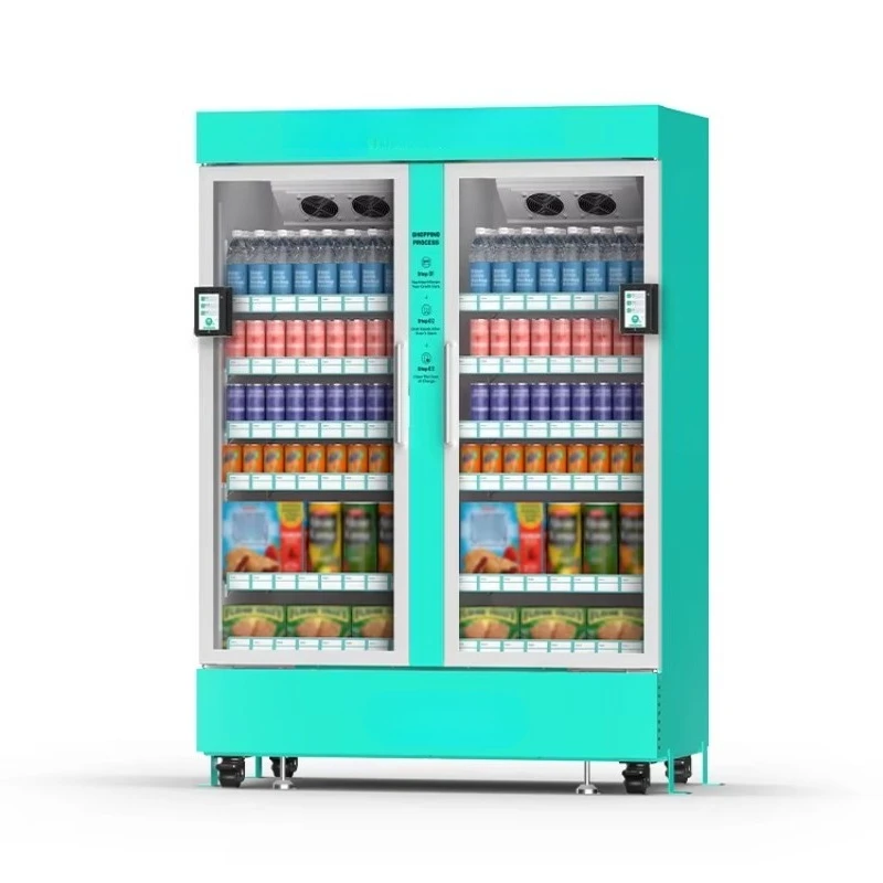 FOODLINE Customized New AI Smart Vending Machine for Foods & Drinks 24/7 Operation Remote Monitoring Snack/Soda Selling