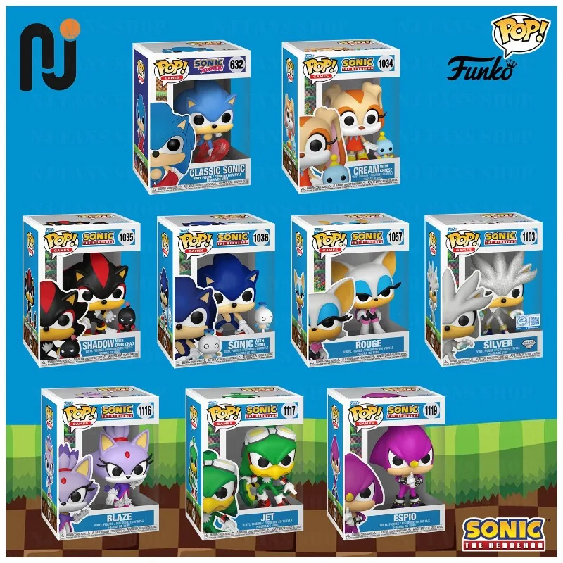 Figura Original Funko Pop de Sonic The Hedgehog, Sonic Boy, versión Q, muñeco de juguete, regalo de cumpleaños para niños, regalo de Navidad
