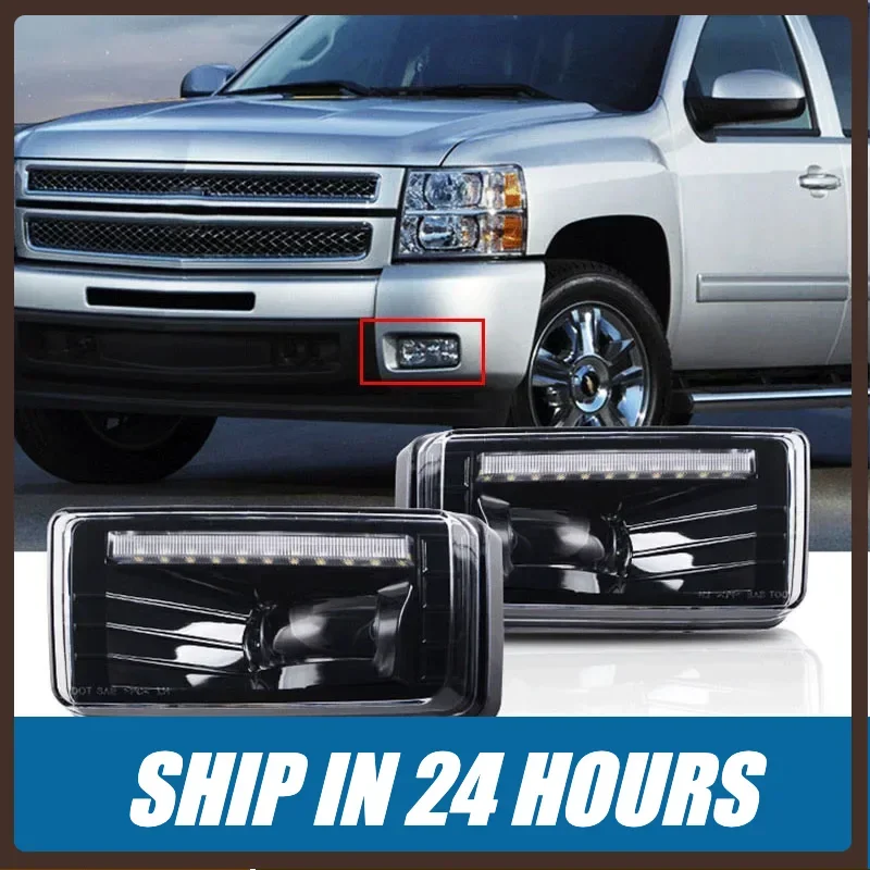 New1 Bumper Trim for Chevy GMC Driving Lamps 2007-2015 Bumper Decoration Trim Exterior Protective Styling Accessories 2 Pcs Pair