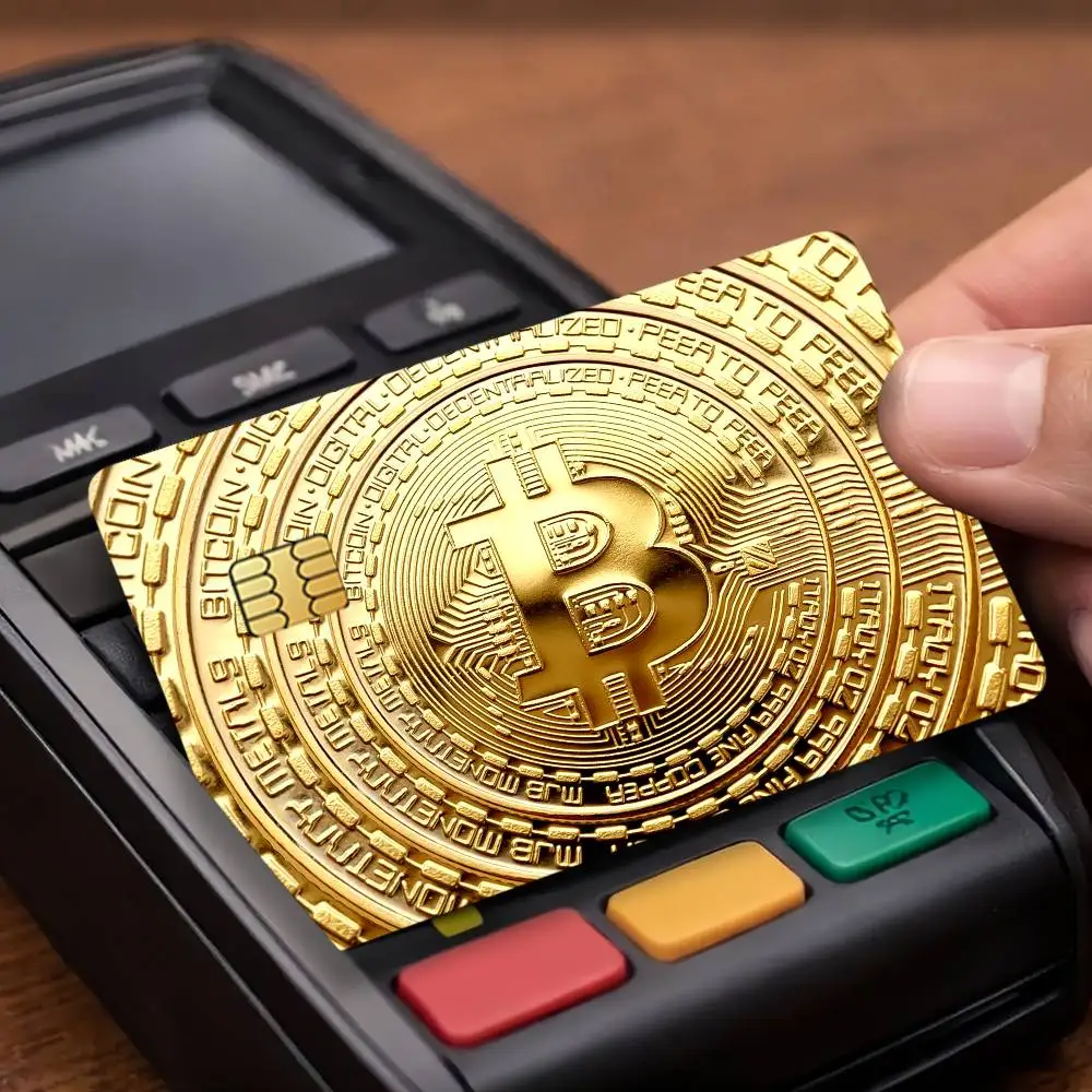 Bitcoins Fashion Credit Decorative Card Stickers Suitable For Bank Cards Metro Transit Anti-scratch Gift 4PCS