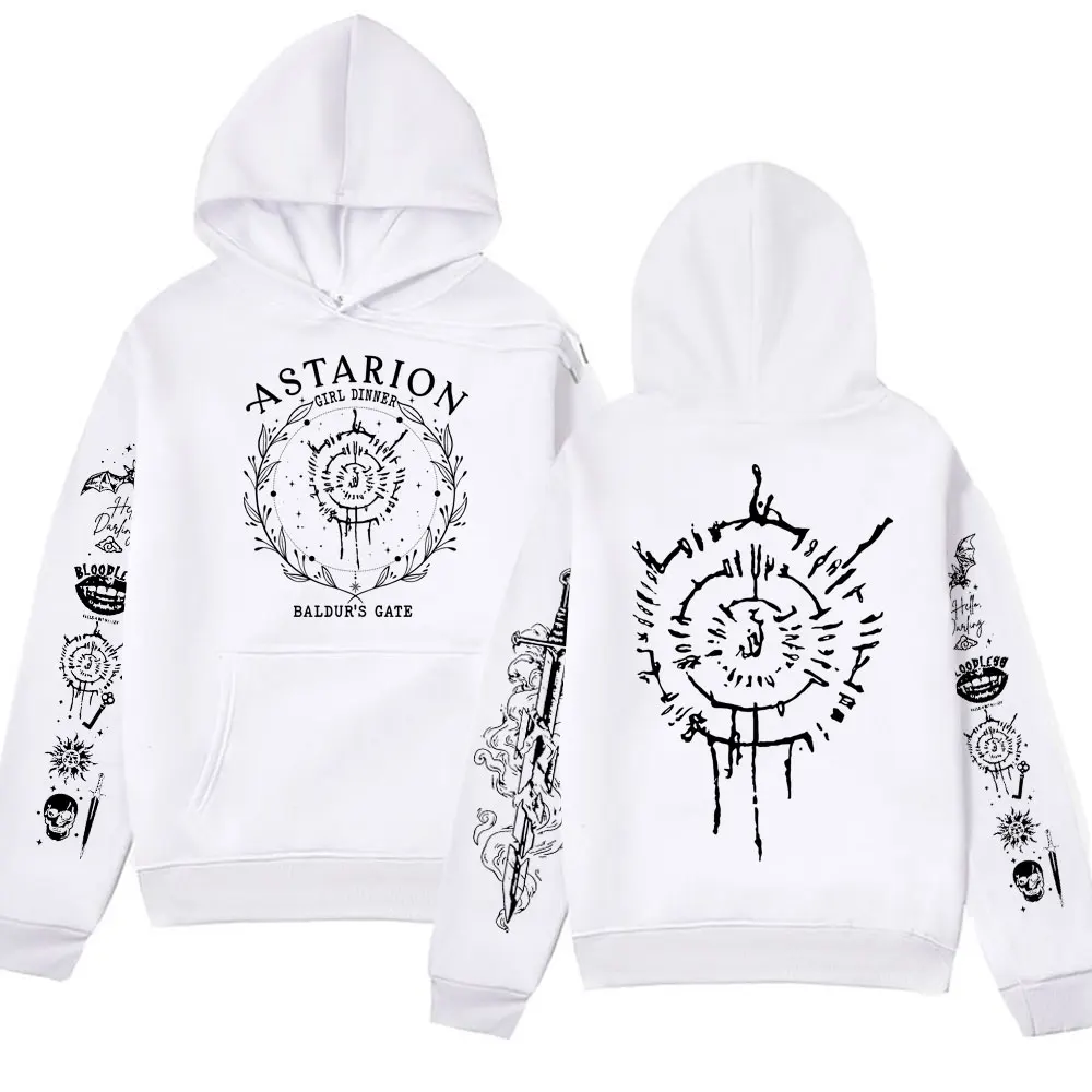 Clássico astarion baldurs portão 3 hoodie das mulheres dos homens harajuku vintage moletom yk2 roupas pulôver oversized hoodiesstreetwear