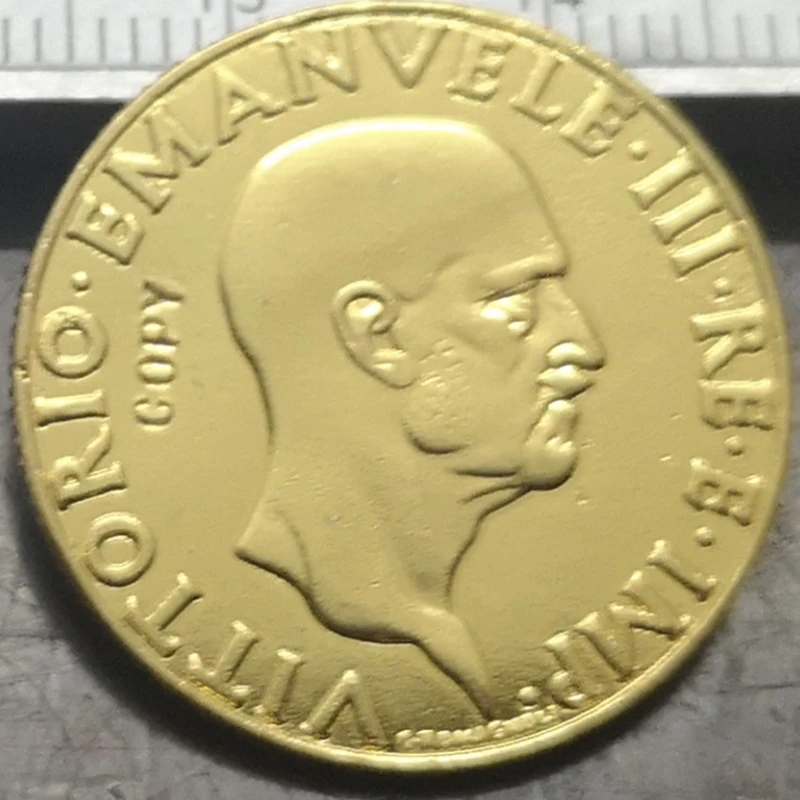 1936 Italy 100 Lire-Vittorio Emanuele III Gold Copy coin