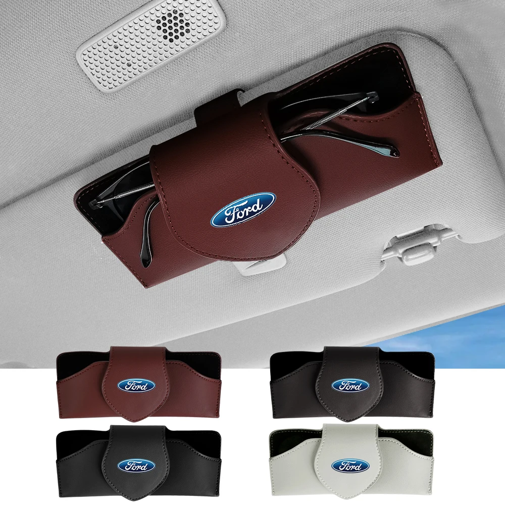 

Car Glasses Storages Box Sun Visor Sunglasses Bank Card Ticket Cases For Ford Focus STRACING Mustang Fiesta Puma Ranger Kuga MAX