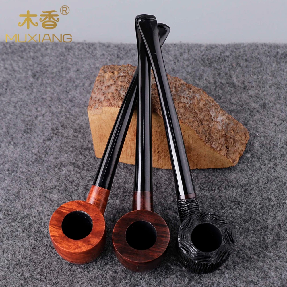 MUXIANG Small Church Tobacco Pipe Beginner's Briar Nodule Pipe Bowl Diameter 18mm Bowl Depth 31mm Smoking Tobacco Reading Pipe