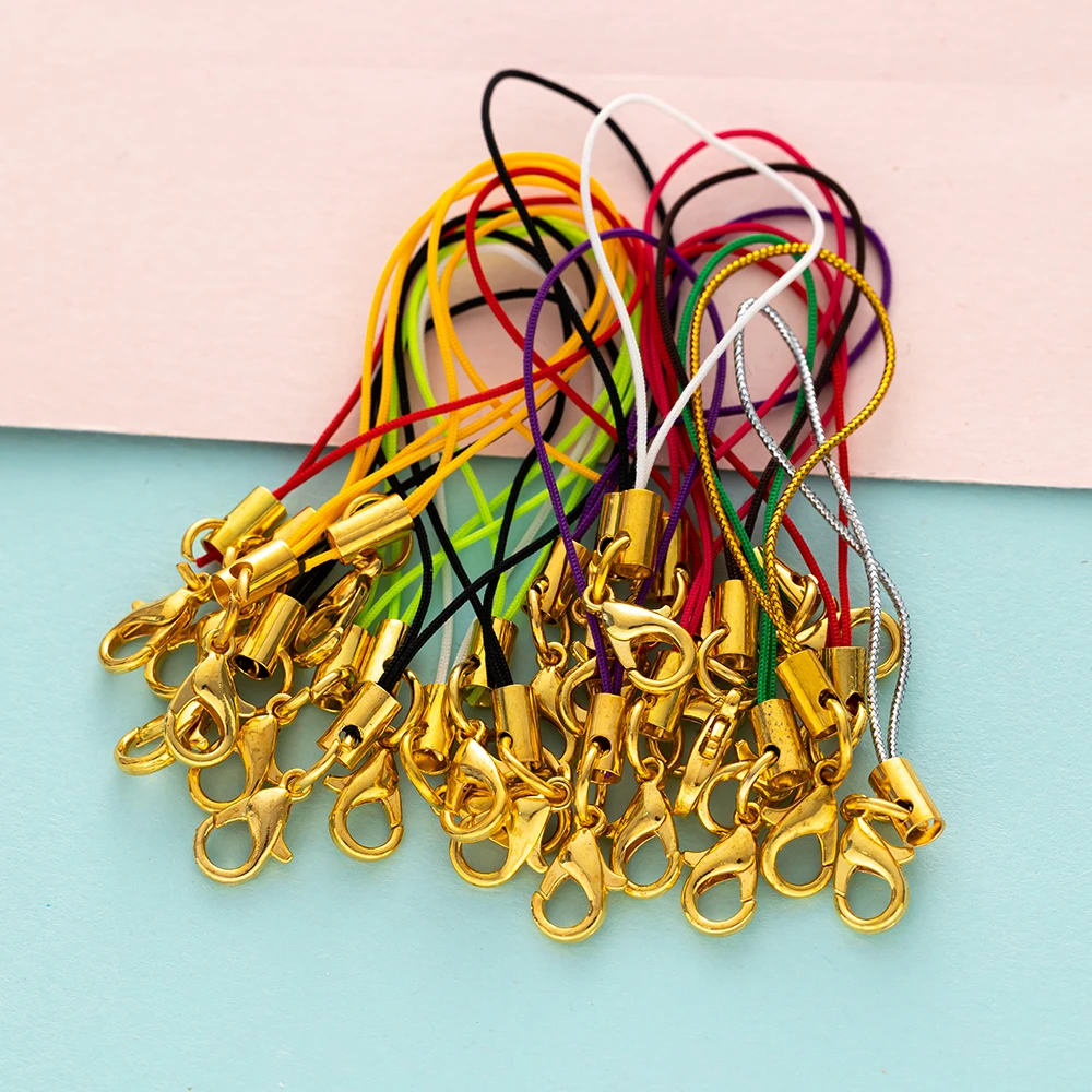 50Pcs Colorful Lobster Clasp Rope Lanyard Strap Cord Charm Keychain For DIY Jewelry Making Phone Rope Toys Pendant Cord Supplies