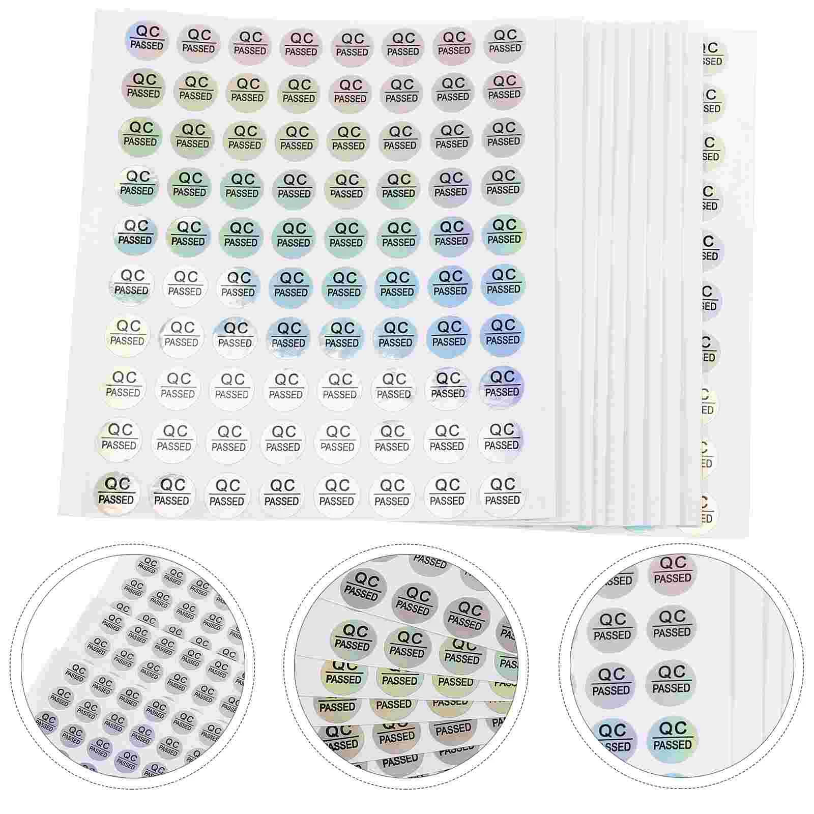 800 Pcs Qc Pass Tag Quality Test Sticker Passed Labels for Stickers Nail Decals Pvc Self-adhesive Inspection Circle