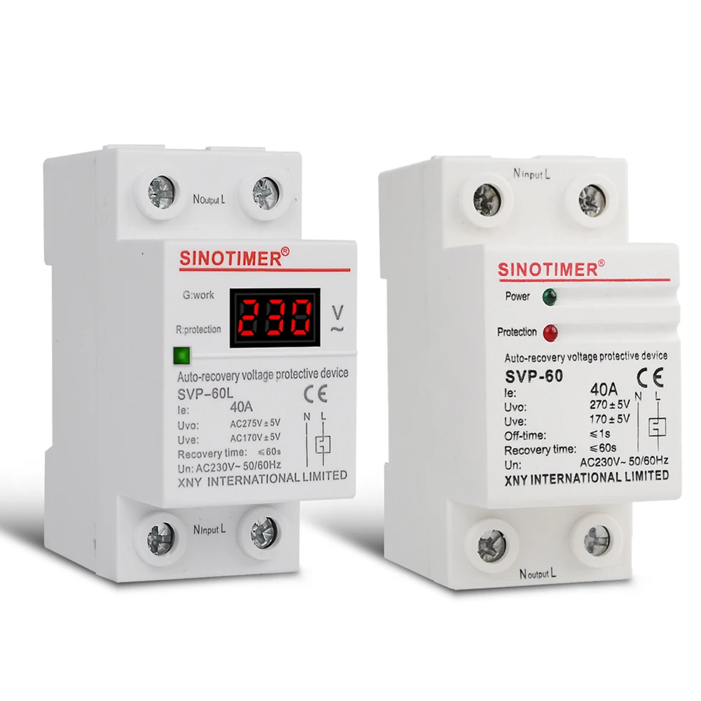 40A 50/60Hz Automatic Recovery Reconnect Over Voltage Under Voltage Protector