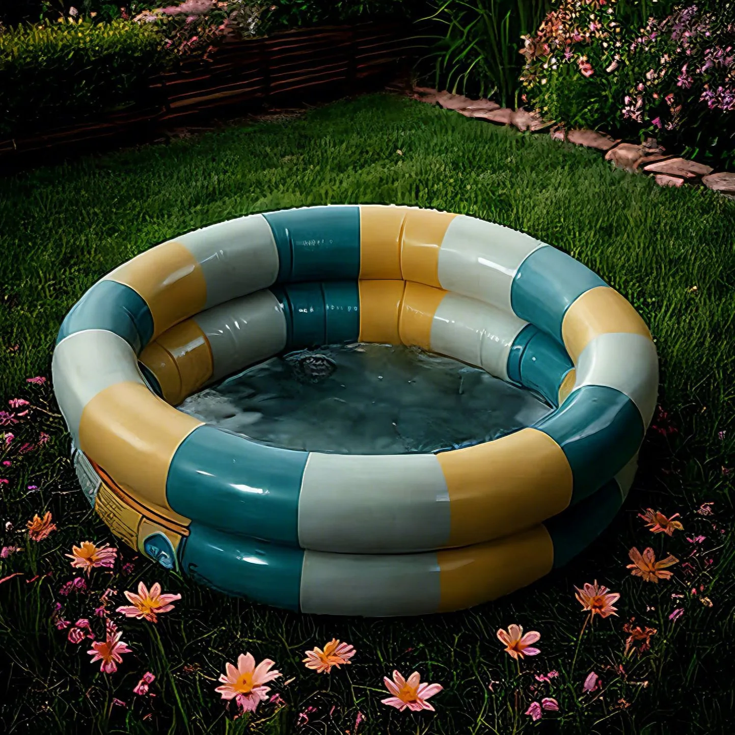 

Children's swimming rings, round inflatable swimming pool, floating bath basin, toy baby ocean ball pool