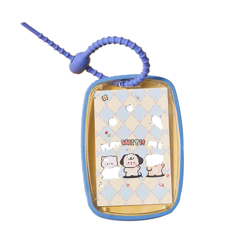 Cute Acrylic Work Card Holder Cover New Card Protective Case Photocard Holder Korean Idol Card Sleeve With Rope Double-sided