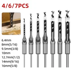 Square Hole Drill Bit  Steel Hardness Sharp Durable Mortising Chisel Set Woodworking Mortiser Drill Bit Kits