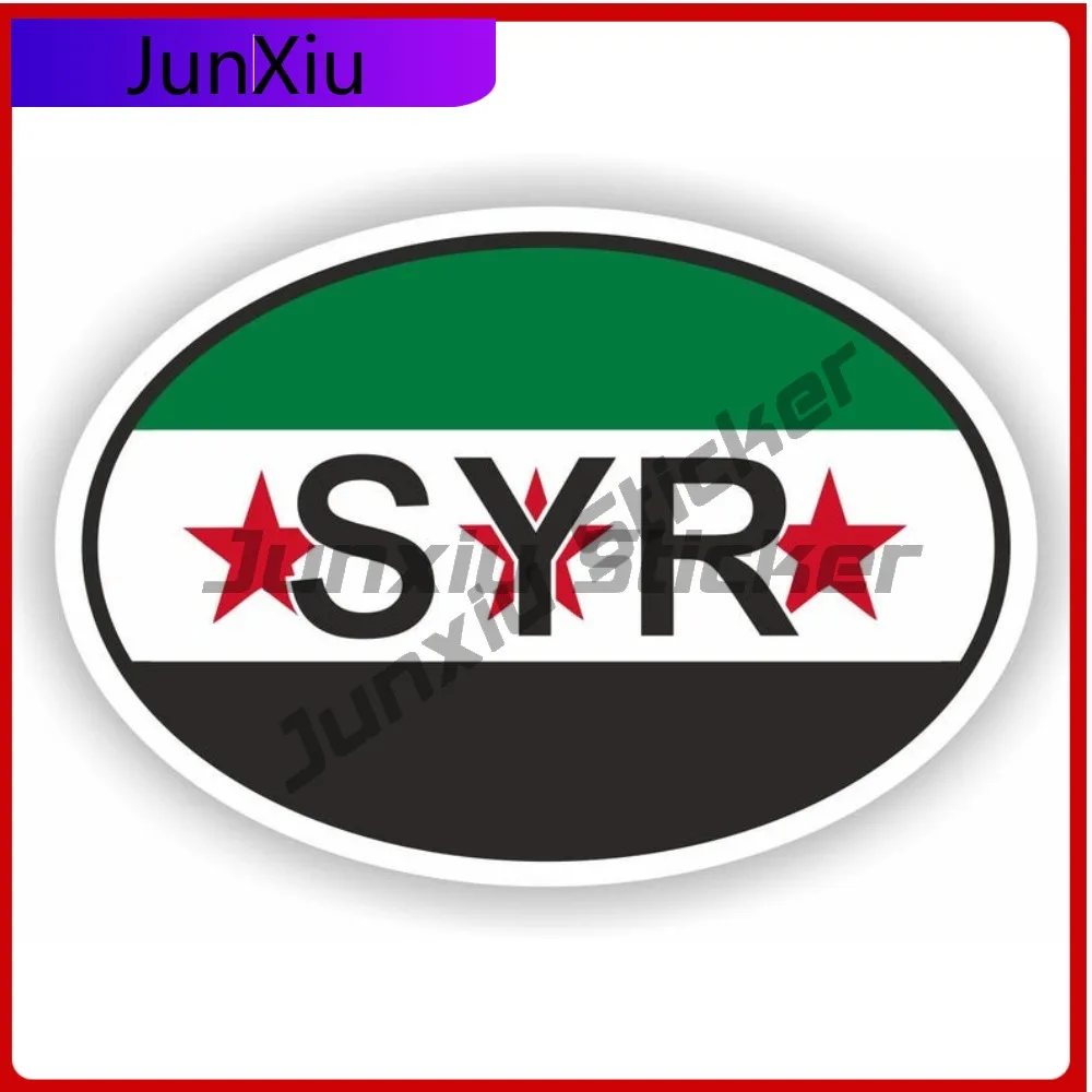 

Syria Country Code Syr Oval Sticker With National Flag Badge Sticker Scratch Cover Decals V125 Motorcycle Stickers Vinyl ​car De