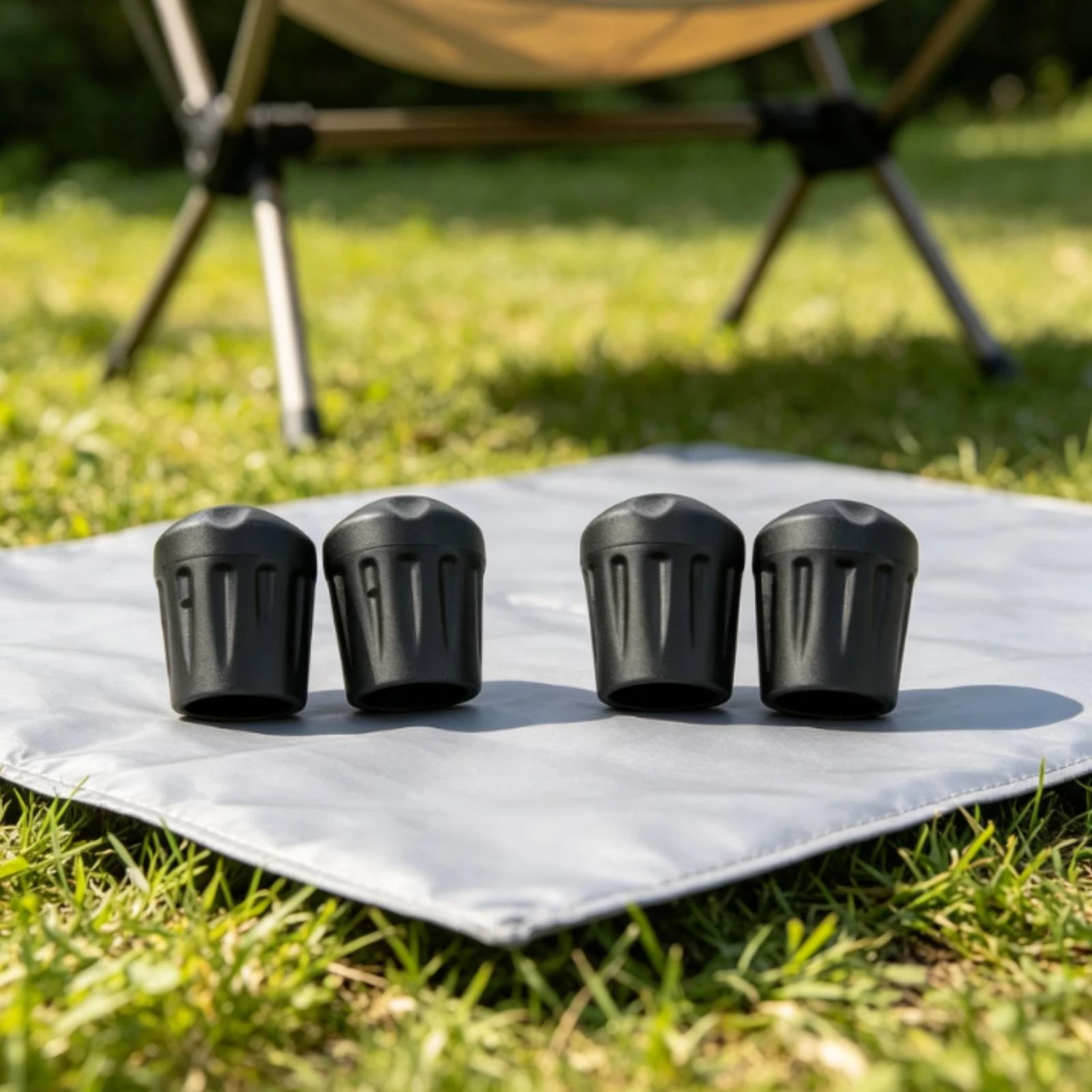 4 Pieces Chair Leg Foot Cap Safeguarding Moon Chair Foot Cover Hardware Wear-Resistant Sturdy for Campers, Camping