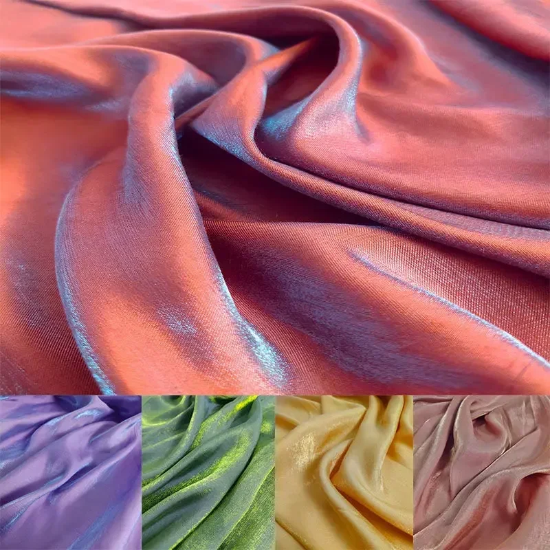 100*150cm Gradient Satin Fabric Shirt Dress Cloth Fabric DIY Handmade Sewing Material By The Meter