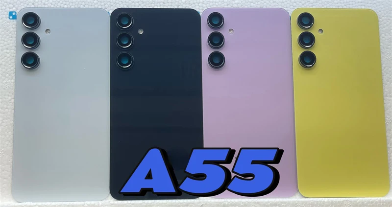 For Samsung Galaxy A55 5G A556 Glass Battery Cover Rear Door Panel Housing Case With Camera Lens Repair Parts