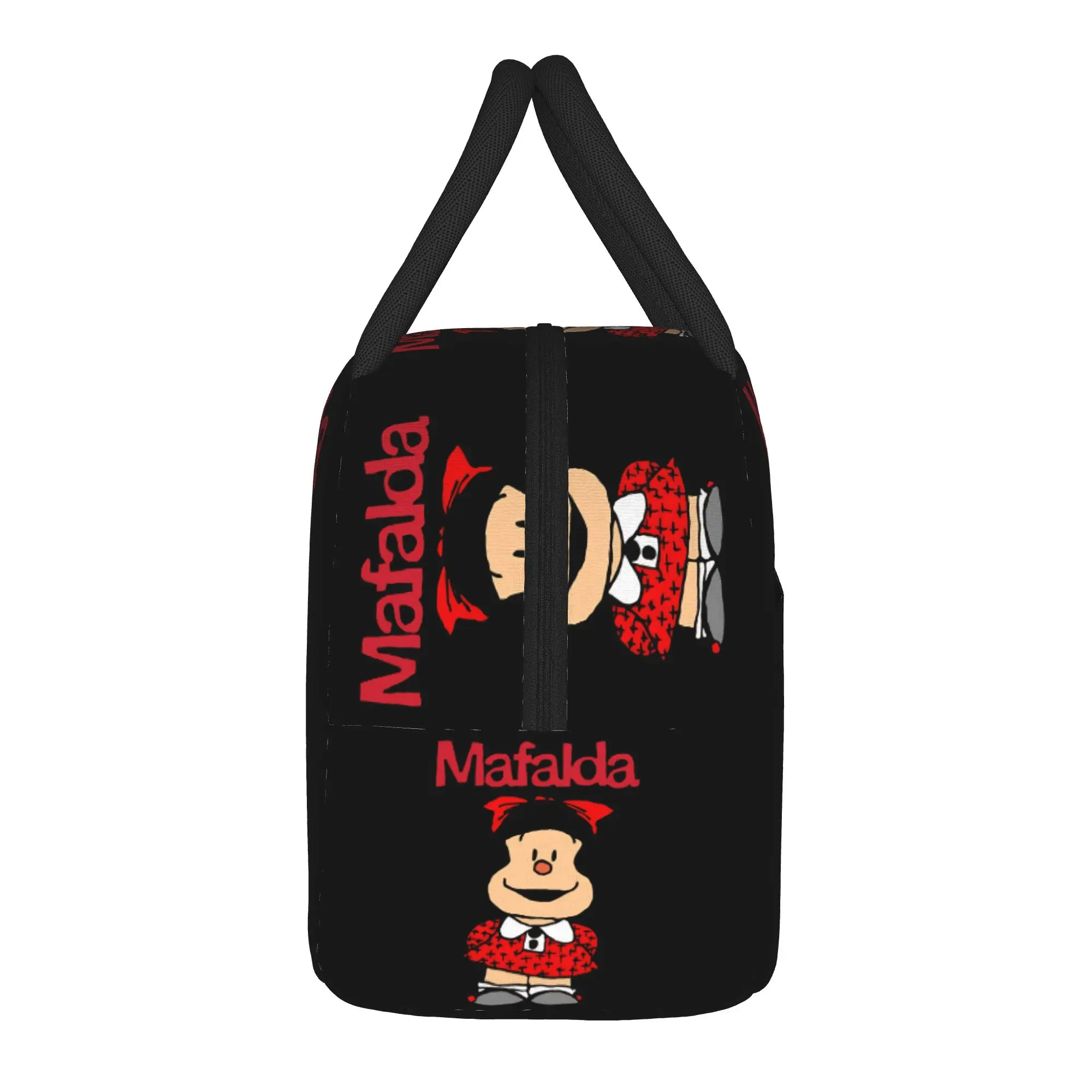 Mafalda Animation Lunch Bag  Convenient Lunch Box Women Outdoor Picnic Graphic Cooler Bag Vintage Waterproof Tote Food Bags