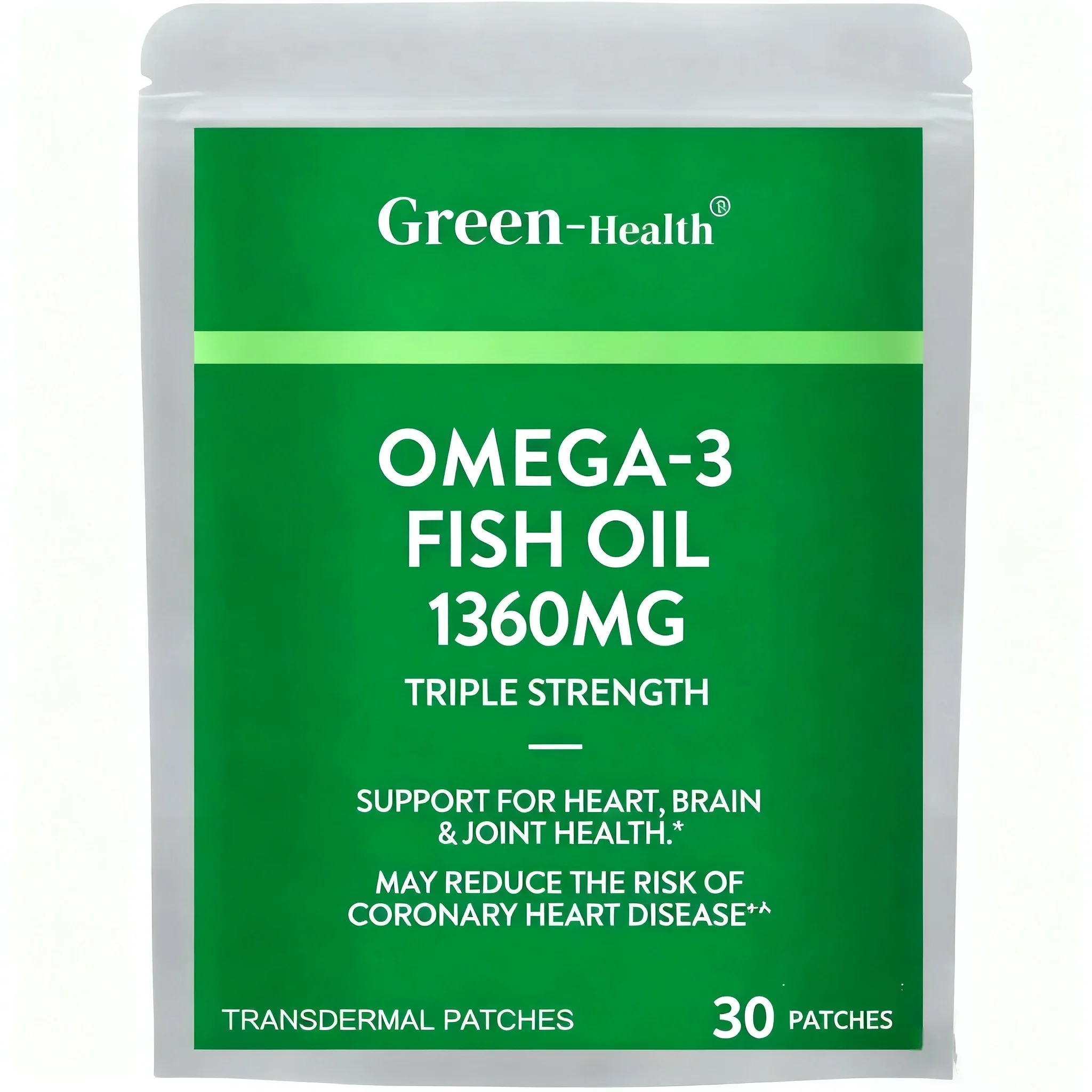 

30 Patches Omega-3 Fish Oil Transdermal Patches Heart , Cardio Support, Rapid-release