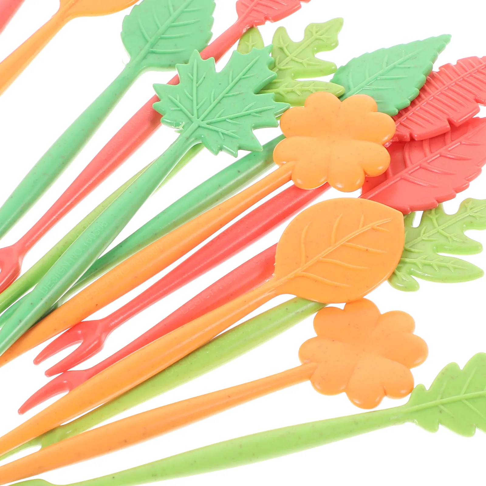 

17 Pcs Fruit Pick Set Leaves Picks Fork Orange Forks Cocktail Sticks Salad Adorable