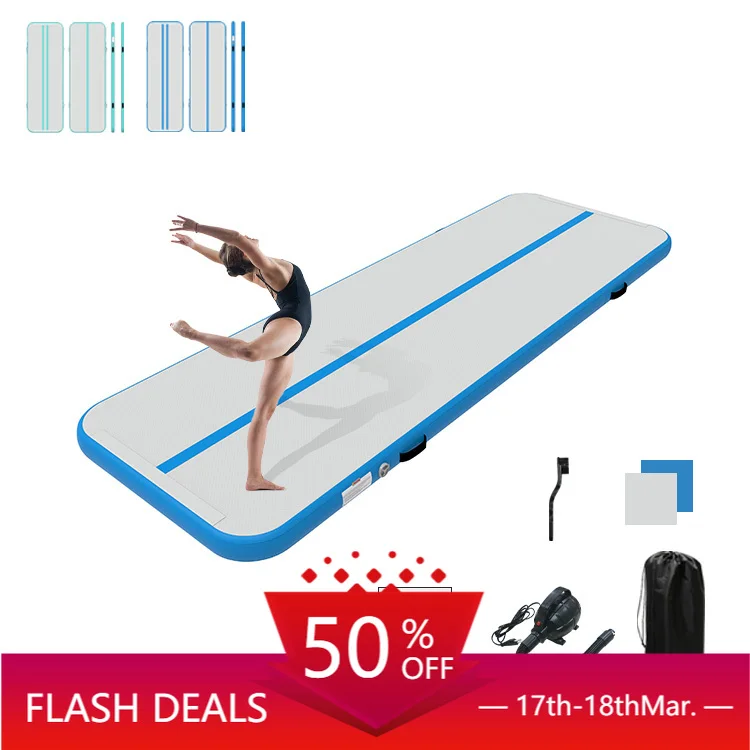 Foldable 3M DROP STITCH Inflatable PVC Waterproof Gymnastics Floor Mat 4 Inch & 8 Inch Thick for Yoga Fitness Training