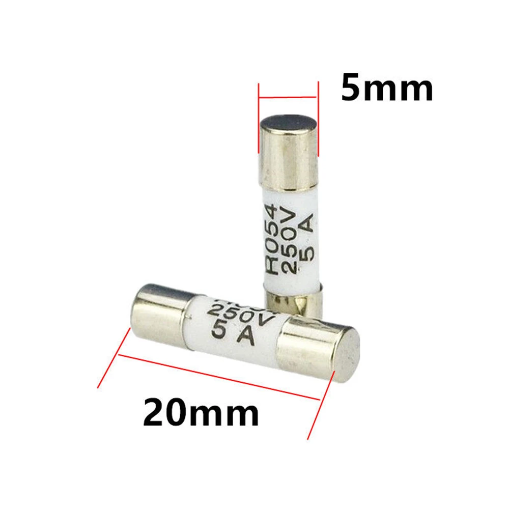10/100Pcs 250V Ceramic Fuse 5x20mm 6x30mm 0.5A 1A 2A 3A 4A 5A 6A 7A 8A 10A 15A 20A 30A Assorted Overcurrent Protection Fuse Tube