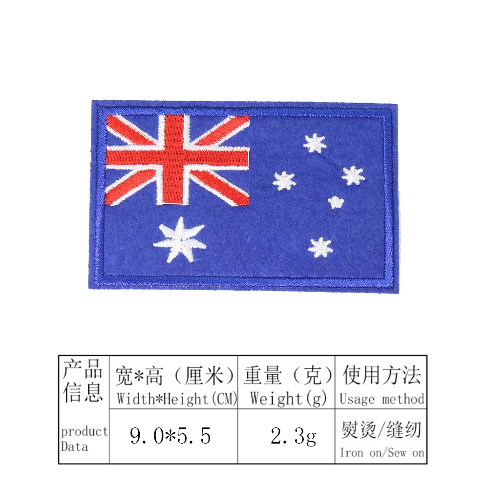 2pcs Australian Flag Cartoon Koala Kangaroo Patch Welcome Las Vegas Applique Embroidery Badge Sewing Fabric DIY Patchwork