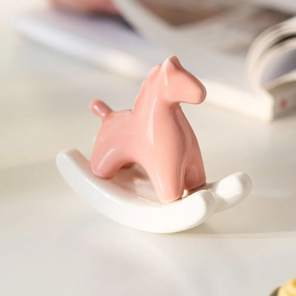 Simple Ceramic Rocking Horse Ornament Equilibrium Principle Colorful Tea Ornaments Exquisite Mini Decoration Horse Living Room