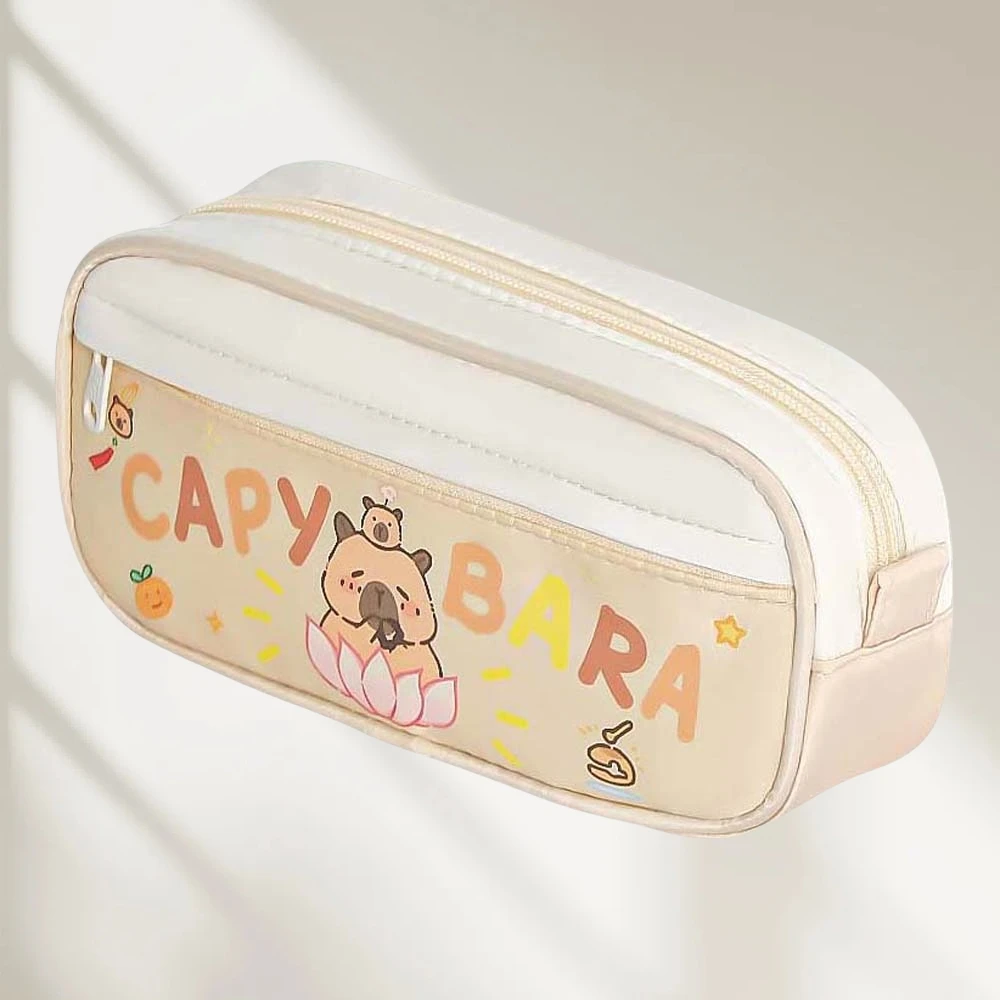 Piórnik Kapibara Torba na Przybory Szkolne Organizer na Biurko Duża Pojemność Duży Piórnik Kapibara Zwierzęta Kapibara Kreskówkowy Piórnik