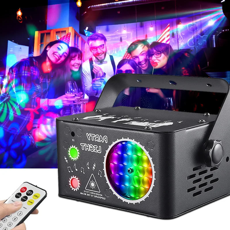 Mini Disco Party Light With Music Activated 2in1 Indoor Event Dance Lights Christmas Holiday dj Atmosphere Laser Projector