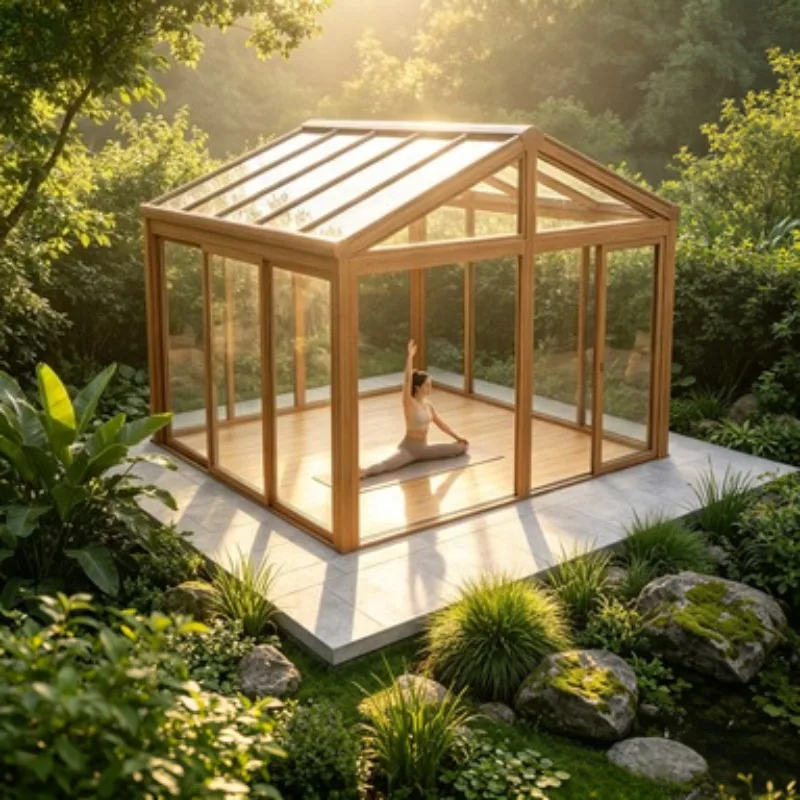 Sun House Aluminum Sunroom Glass Room Outdoor Conservatory Double Tempered Glass Sunroom for Villa Terrace Balcony