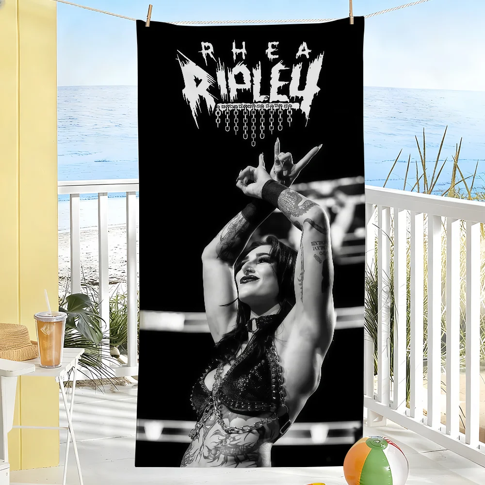 Female Wrestler Rhea Ripley Towel Sports Quick Dry Travel Camping Gear Sandproof Soft Light Large Beach Towel