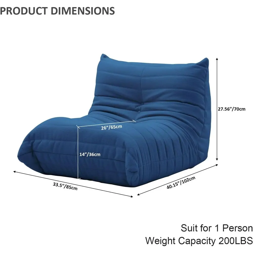 كرسي أريكة أزرق أنيق للاسترخاء، استخدام متعدد الغرف، كرسي مريح بنمط حصير #2