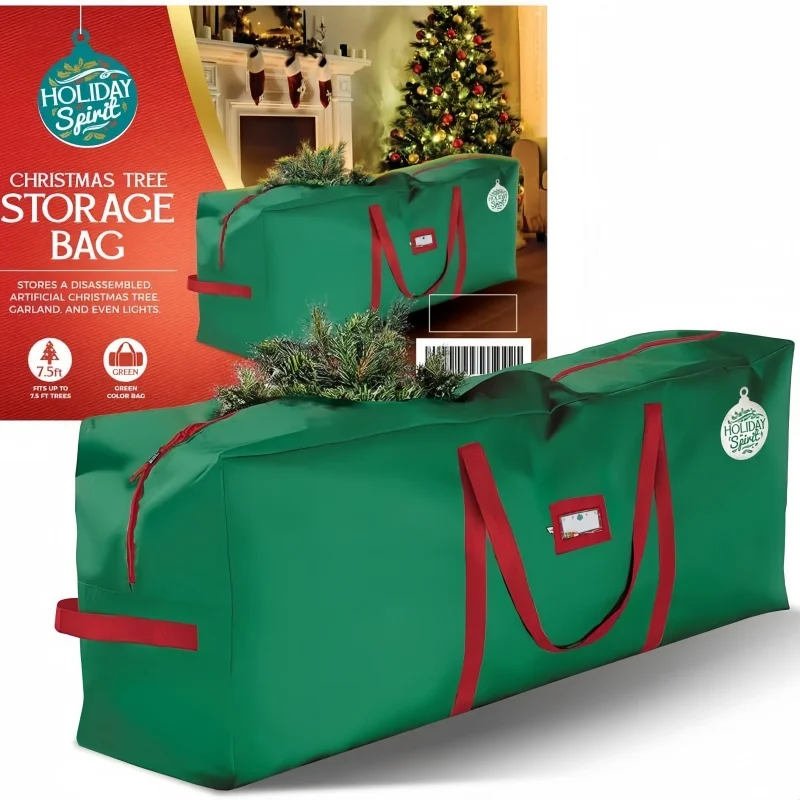 Christmas Tree Storage Bag - Suitable for 5.5-Foot Artificial Trees, Heavy-Duty Waterproof Christmas Tree Bag - With Label Slot