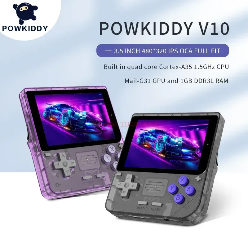 

Powkiddy V10 3.5-inch Ips Oca Hd Full Fit Screen Open Source System Is Compatible With Mainstream 64-bit 3d Simulators Gifts