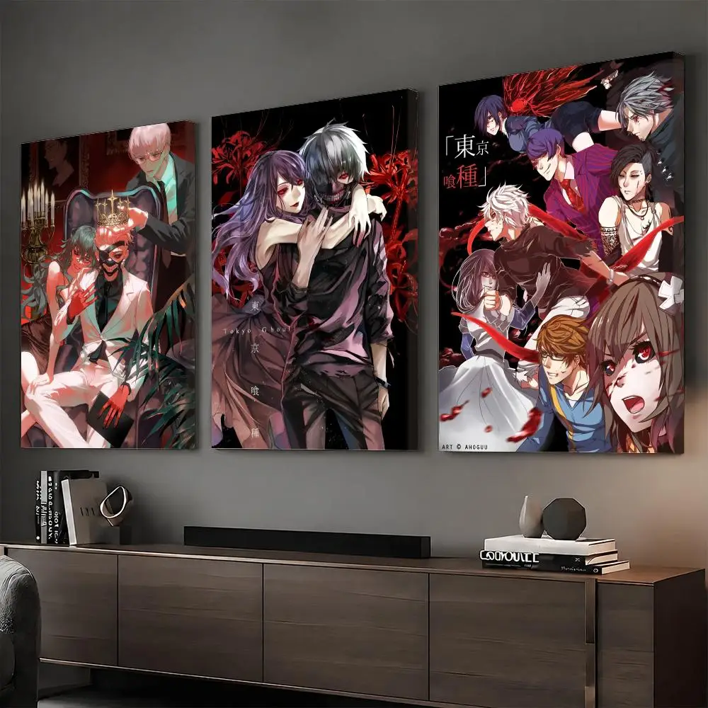 T-Tokyo Ghoul Anime Painting Calligraphy HD Canvas Print Poster Wall Art | Optional Frame | Modern Hallway Decor