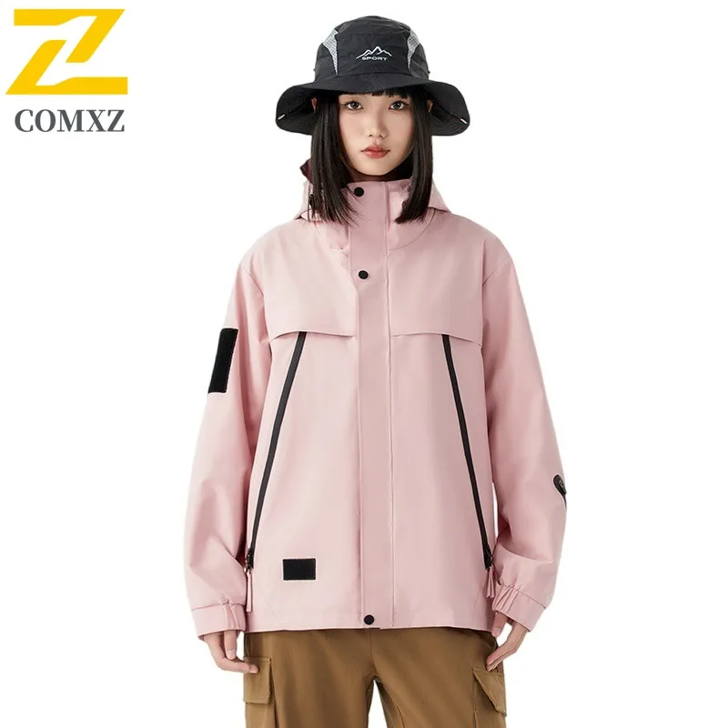 COMXZ 3 in 1 Autumn Winter Windbreaker Detachable Two Piece Set Polar Fleece Inner Layer Couple Thermal Down Jacket Casual Coat