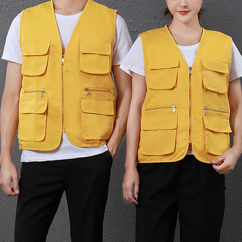 Unisex team uniform custom made work clothing DIY logo print party vest