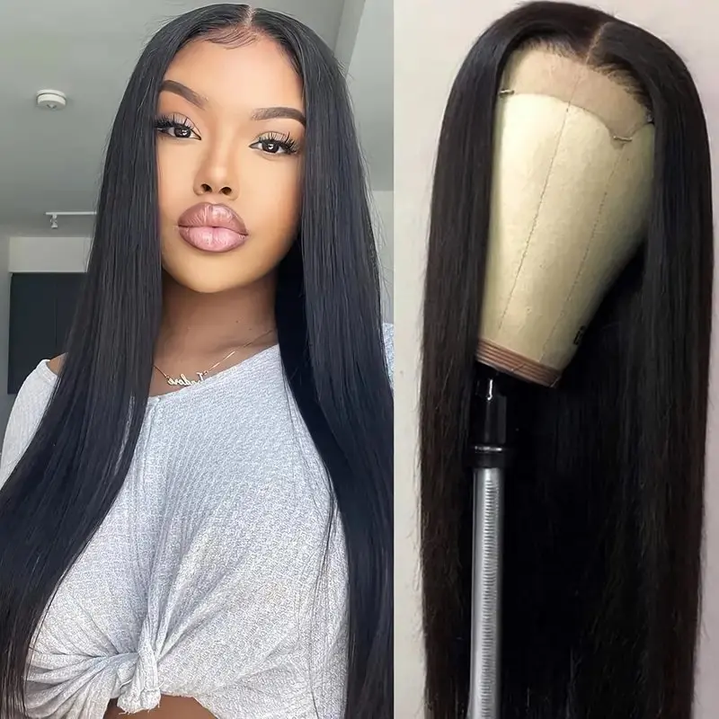 Rosabeauty 13x6 Straight Nature Color Lace Front Wig Human Hair 30 40 Inch Frontal 5X5 Glueless Ready to Wear Wig 250% For Women